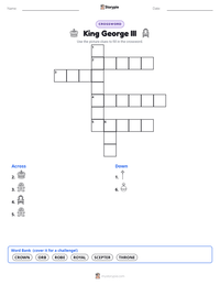 King George III printable worksheet preview