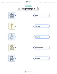 King George III printable worksheet for kids