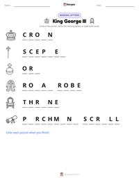 King George III printable worksheet preview