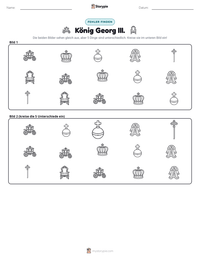 König Georg III. druckbare Arbeitsblatt Vorschau