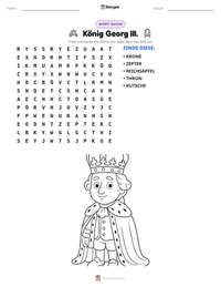 König Georg III. druckbare Arbeitsblatt Vorschau