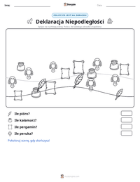 Podgląd drukowalnego arkusza ćwiczeń Deklaracja Niepodległości
