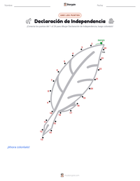Vista previa de la hoja de trabajo imprimible de Declaración de Independencia