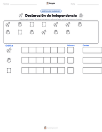 Vista previa de la hoja de trabajo imprimible de Declaración de Independencia