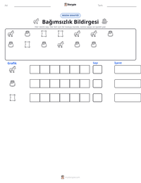 Bağımsızlık Bildirgesi yazdırılabilir çalışma sayfası önizlemesi