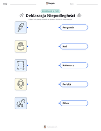 Podgląd drukowalnego arkusza ćwiczeń Deklaracja Niepodległości