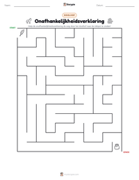 Onafhankelijkheidsverklaring afdrukbare werkblad voorbeeld