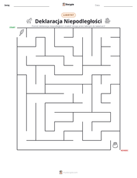 Podgląd drukowalnego arkusza ćwiczeń Deklaracja Niepodległości