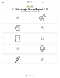 Podgląd drukowalnego arkusza ćwiczeń Deklaracja Niepodległości