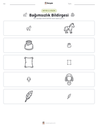 Bağımsızlık Bildirgesi yazdırılabilir çalışma sayfası önizlemesi