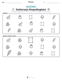 Podgląd drukowalnego arkusza ćwiczeń Deklaracja Niepodległości