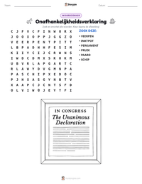 Onafhankelijkheidsverklaring afdrukbare werkblad voorbeeld