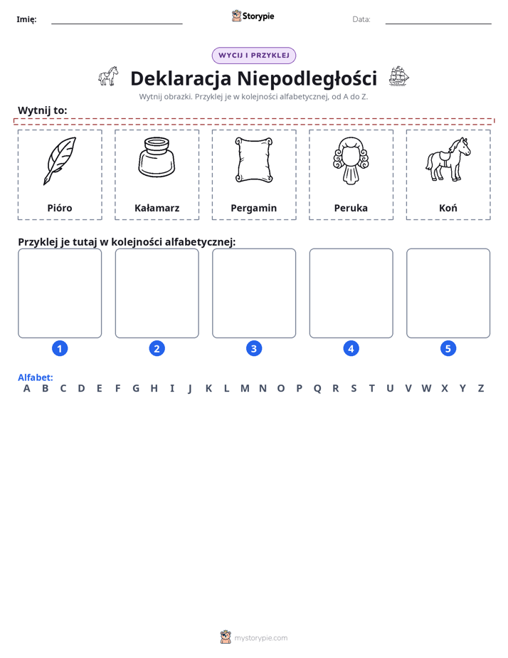 Wytnij i Wklej Alfabet