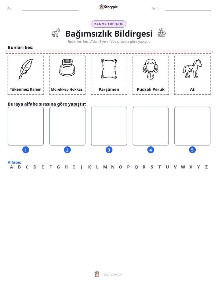 Kes & Yapıştır Alfabe