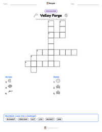 Valley Forge printable worksheet preview