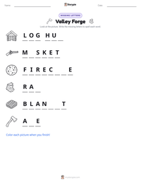 Valley Forge printable worksheet preview