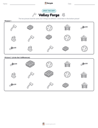 Valley Forge printable worksheet preview