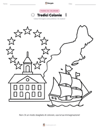 Pagina da colorare di Tredici Colonie per bambini