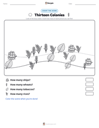 Thirteen Colonies printable worksheet preview