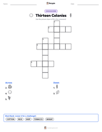 Thirteen Colonies printable worksheet preview
