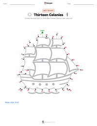 Thirteen Colonies printable worksheet preview