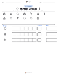 Thirteen Colonies printable worksheet preview