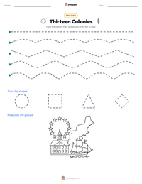 Thirteen Colonies printable worksheet preview