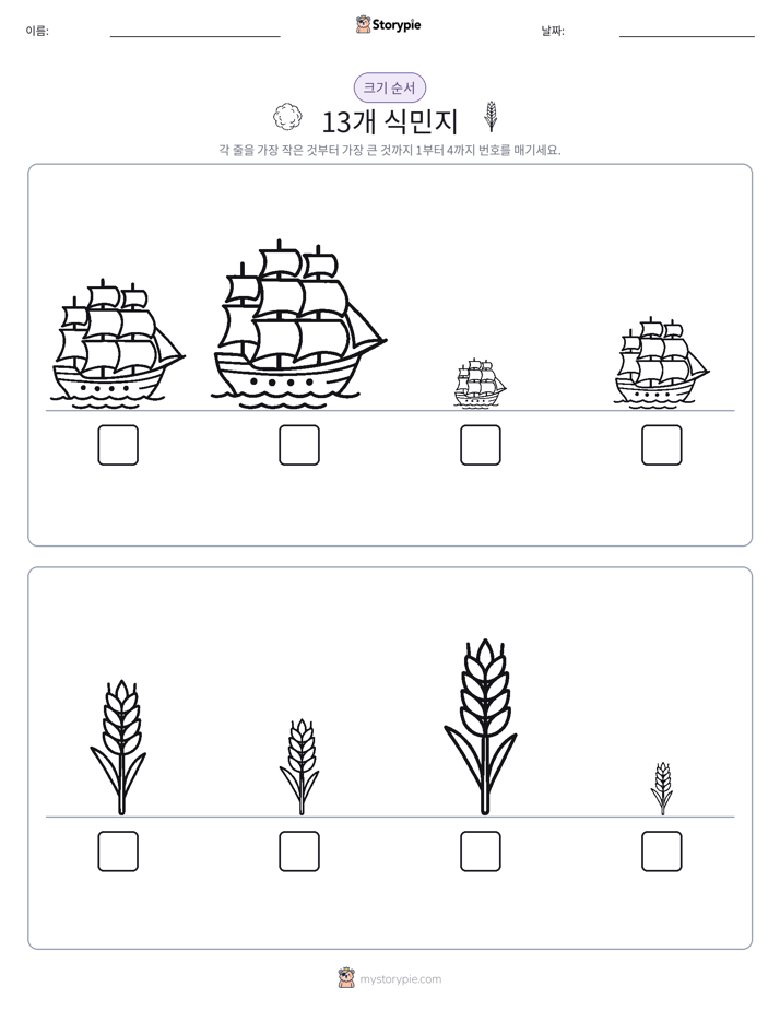 크기 순서