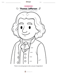Thomas Jefferson coloring page for kids