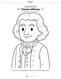 Pagina da colorare di Thomas Jefferson per bambini