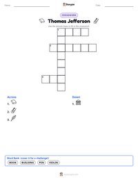 Thomas Jefferson printable worksheet preview