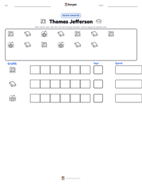 Thomas Jefferson yazdırılabilir çalışma sayfası önizlemesi