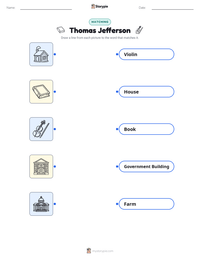 Thomas Jefferson printable worksheet for kids