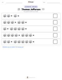 Thomas Jefferson yazdırılabilir çalışma sayfası önizlemesi