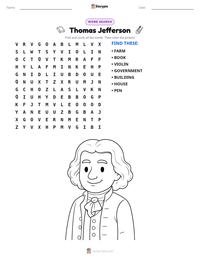 Thomas Jefferson printable worksheet preview
