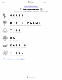 Mesopotamien druckbare Arbeitsblatt Vorschau