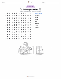 Mesopotamia printable worksheet preview