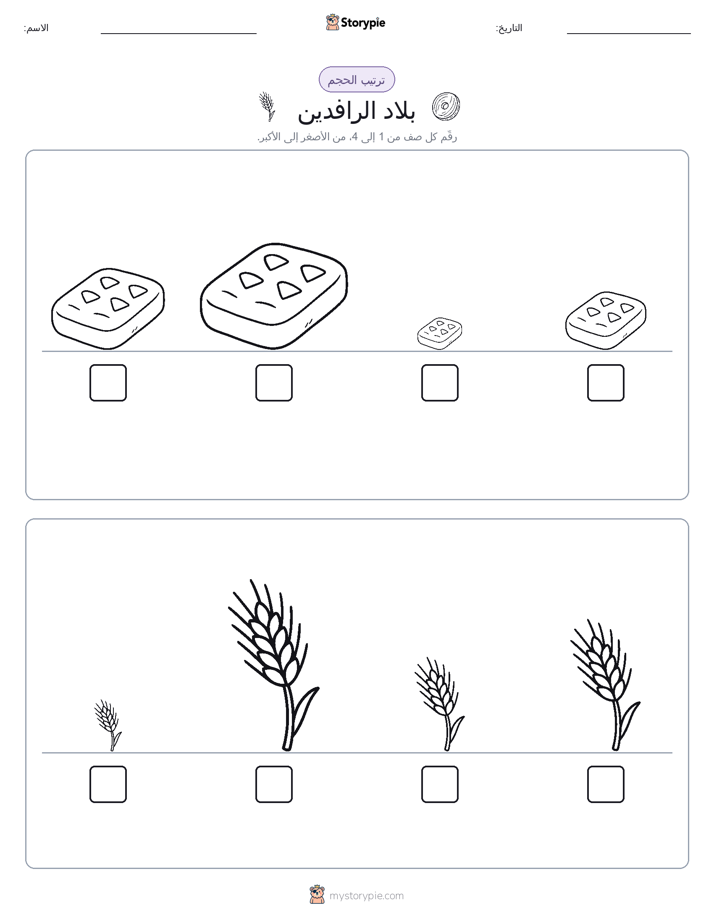 ترتيب الحجم