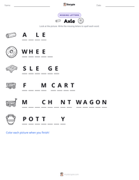 Axle printable worksheet preview