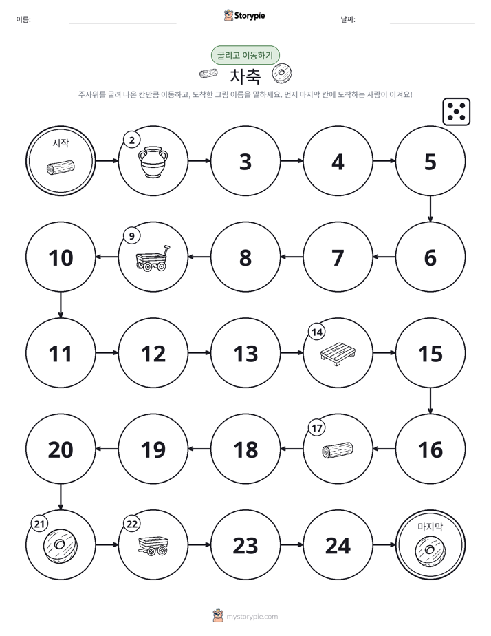 주사위 굴리고 이동하기 게임
