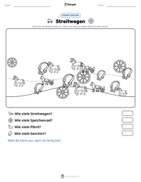 Streitwagen druckbare Arbeitsblatt Vorschau