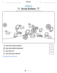 Savaş Arabası yazdırılabilir çalışma sayfası önizlemesi