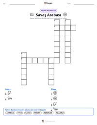 Savaş Arabası yazdırılabilir çalışma sayfası önizlemesi