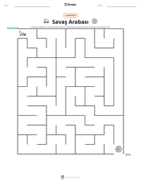 Savaş Arabası yazdırılabilir çalışma sayfası önizlemesi