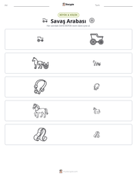 Savaş Arabası yazdırılabilir çalışma sayfası önizlemesi