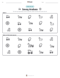 Savaş Arabası yazdırılabilir çalışma sayfası önizlemesi