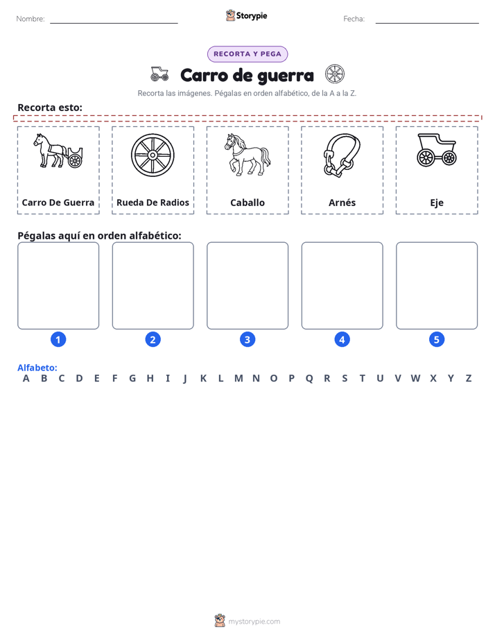Cortar y Pegar el Alfabeto