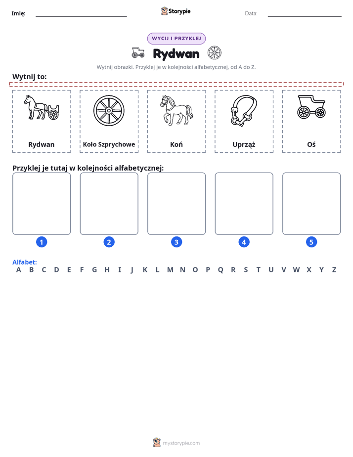 Wytnij i Wklej Alfabet