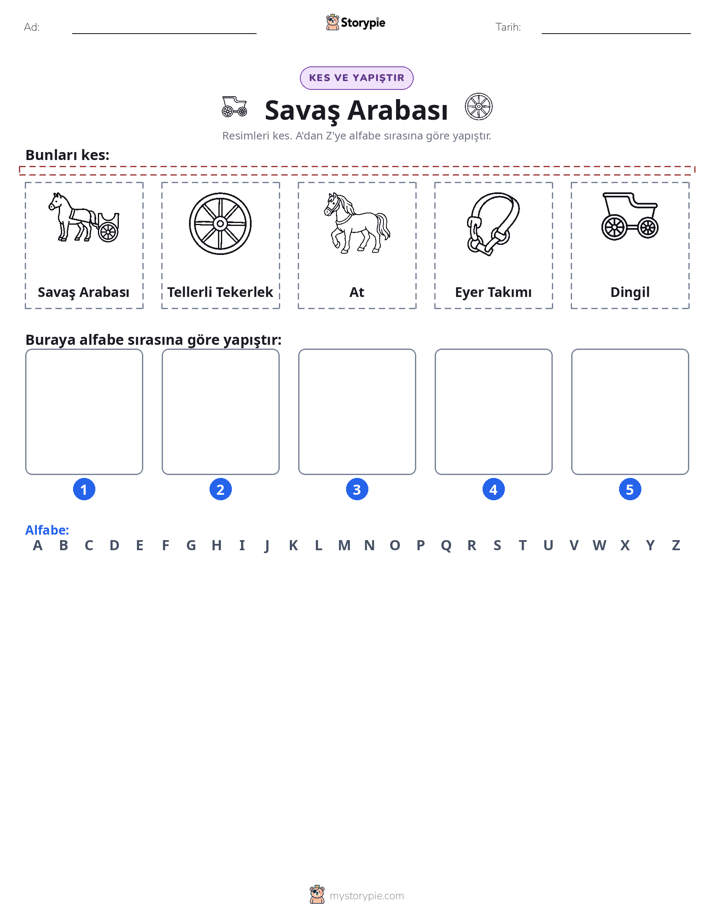 Kes & Yapıştır Alfabe