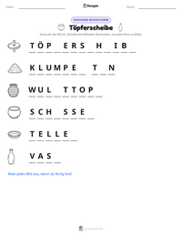Töpferscheibe druckbare Arbeitsblatt Vorschau